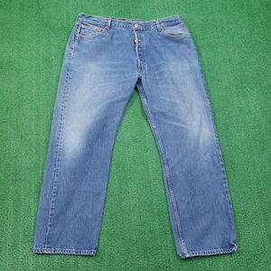VINTAGE LEVI'S 501 BUTTON FLY DENIM BLUE JEANS MENS 42X30 (40X29)